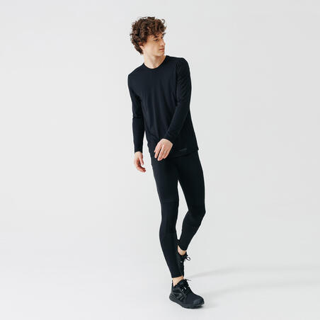 ТАЙТСЫ УТЕПЛЕННЫЕ ДЛЯ БЕГА МУЖСКИЕ RUN WARM+ ЧЕРНЫЕ