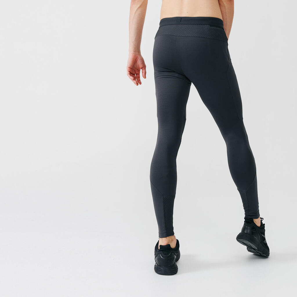 Vīriešu skriešanas apspīlētās bikses “Kalenji Warm+”, ogļu pelēkas