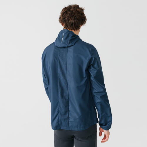 VESTE COUPE VENT DE RUNNING HOMME KALENJI RUN WIND BLEU ARDOISE