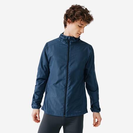 VESTE COUPE VENT DE RUNNING HOMME KALENJI RUN WIND BLEU ARDOISE