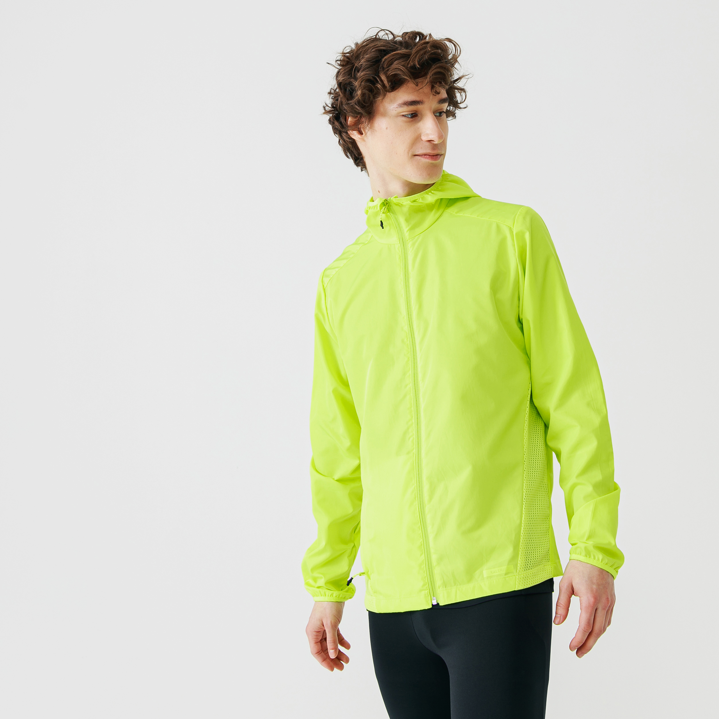 VESTE COUPE VENT DE RUNNING HOMME KALENJI RUN WIND JAUNE FLUO pour les  clubs et collectivités