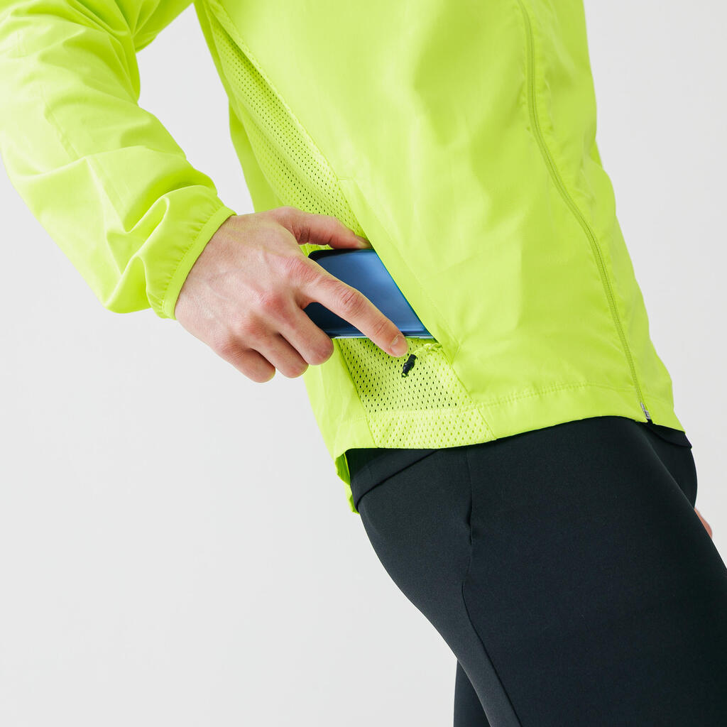 KALENJI RUN WIND MEN'S WINDPROOF RUNNING JACKET - BLUE