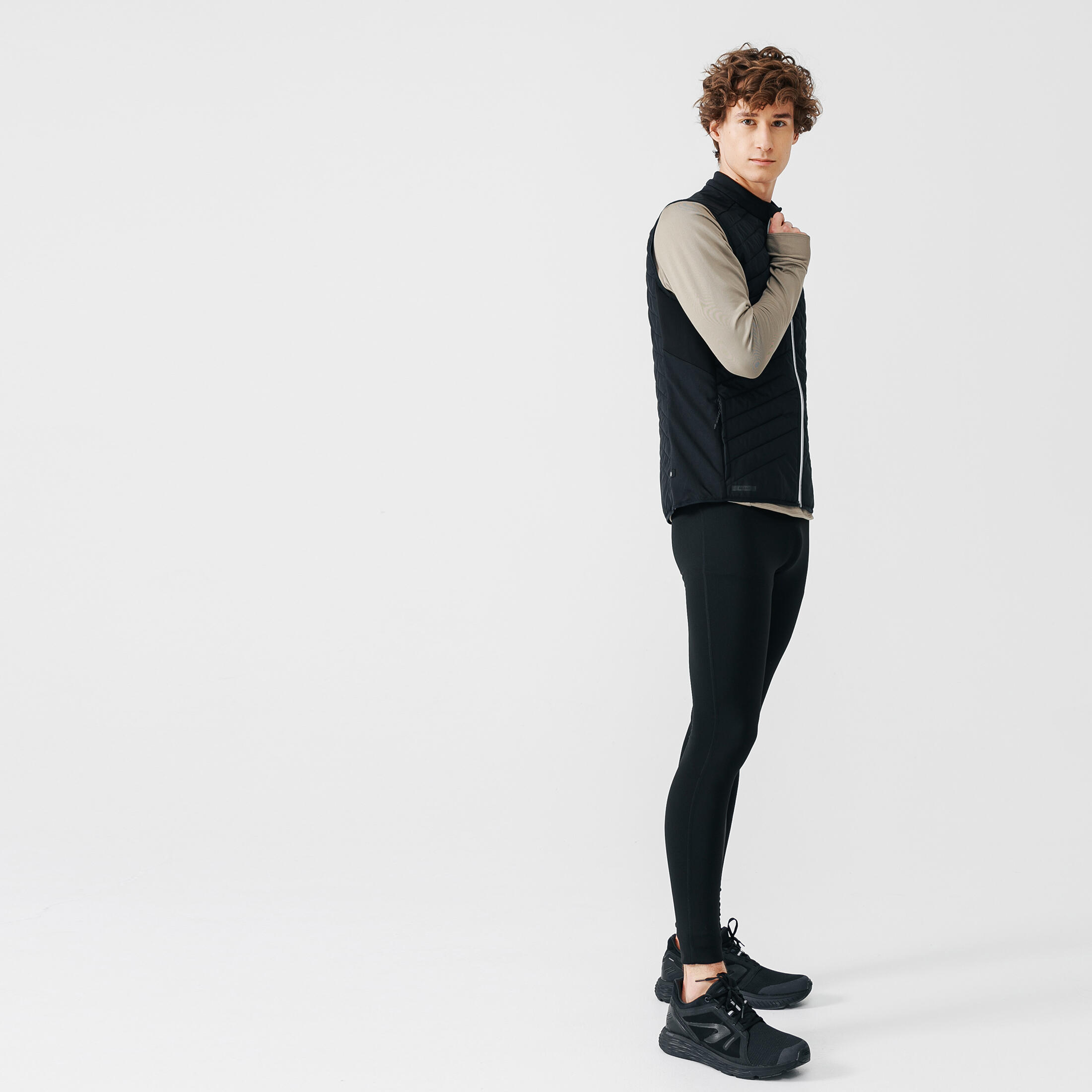 Men's Sleeveless Running Jacket - Warm+ Black - KALENJI