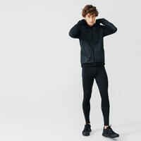 Kalenji Warm+ Men's Running Zipped Hoodie Sweatshirt - Black