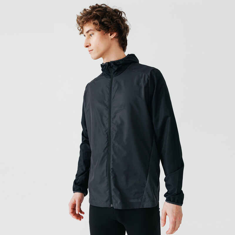 Run Wind Men's Running Windproof Jacket - black