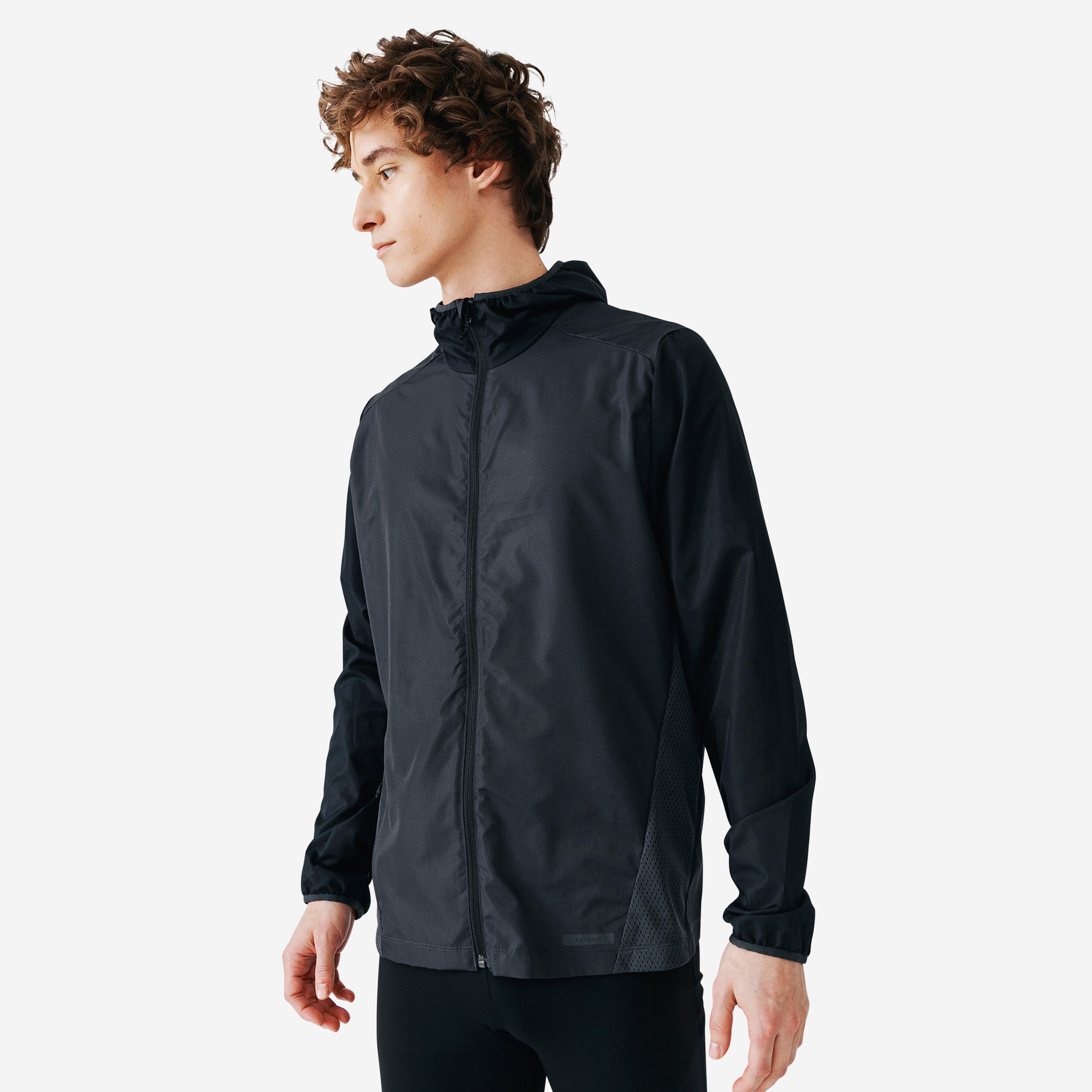 veste coupe vent de running homme kalenji run wind noir - kalenji