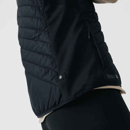 MEN'S RUNNING SLEEVELESS JACKET KALENJI WARM+ - BLACK