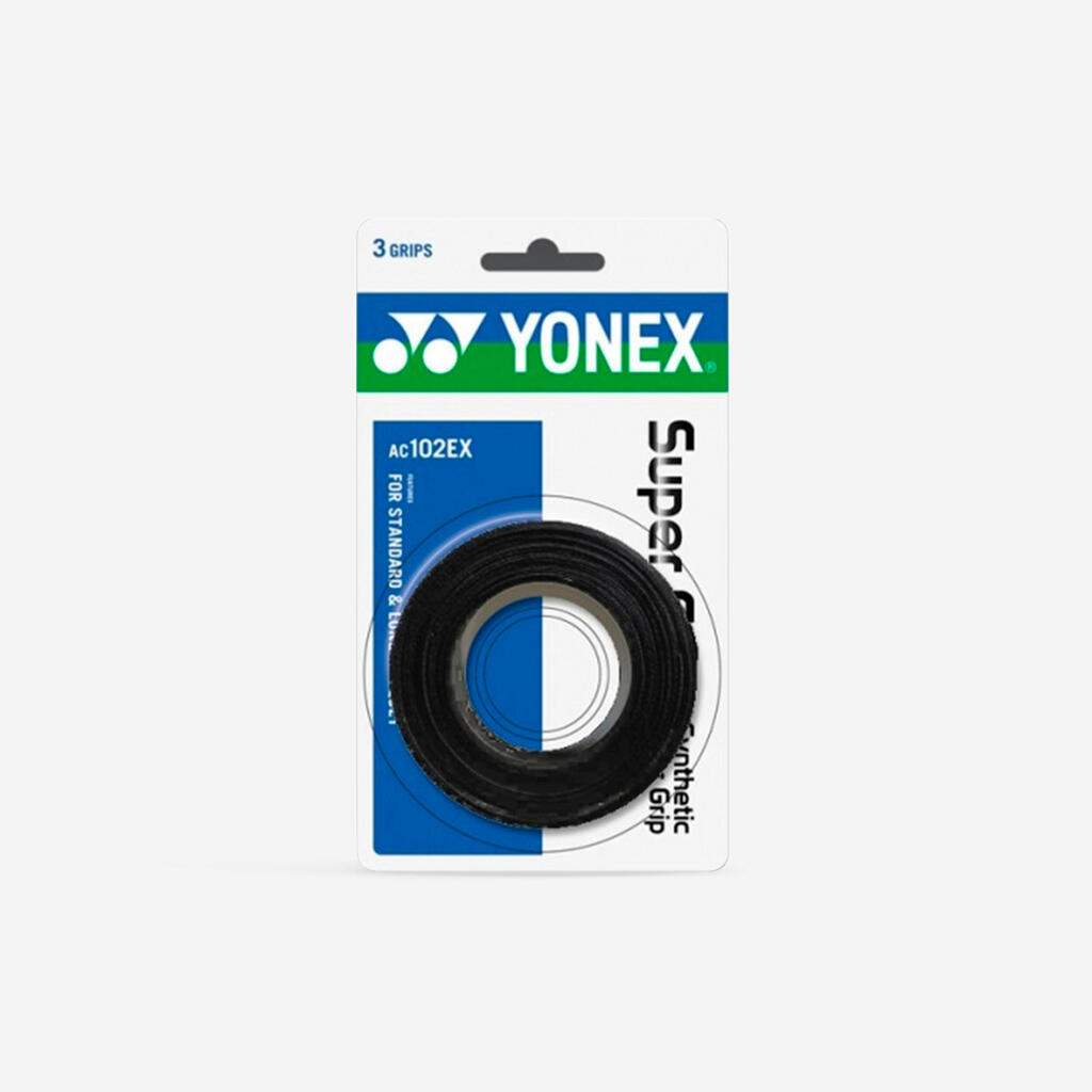 GORNJI GRIP AC 102 ZA REKET ZA BADMINTON TRI KOMADA CRNI