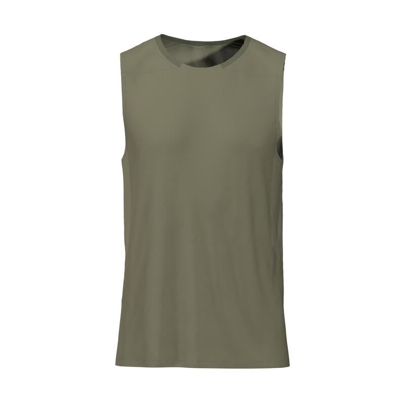 Débardeur de fitness collection respirant col rond homme - kaki