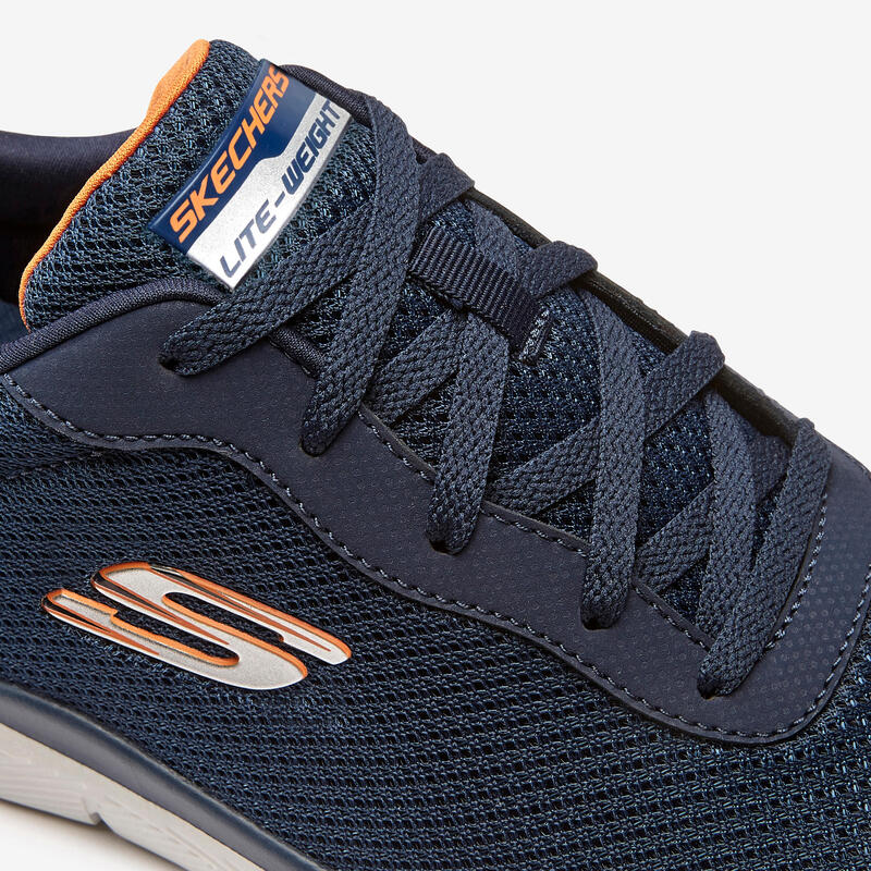 Herensneakers voor sportief wandelen Skechers Flex Appeal lichtblauw/oranje