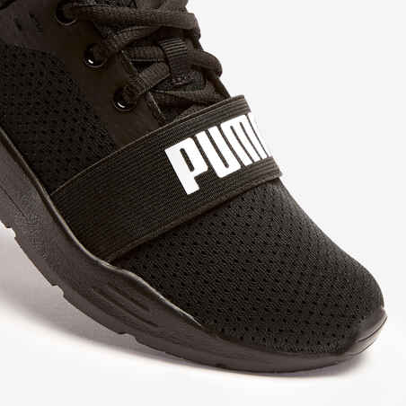Vaikiški vaikščiojimo bateliai „Puma Wired“, juodi su lipdukais