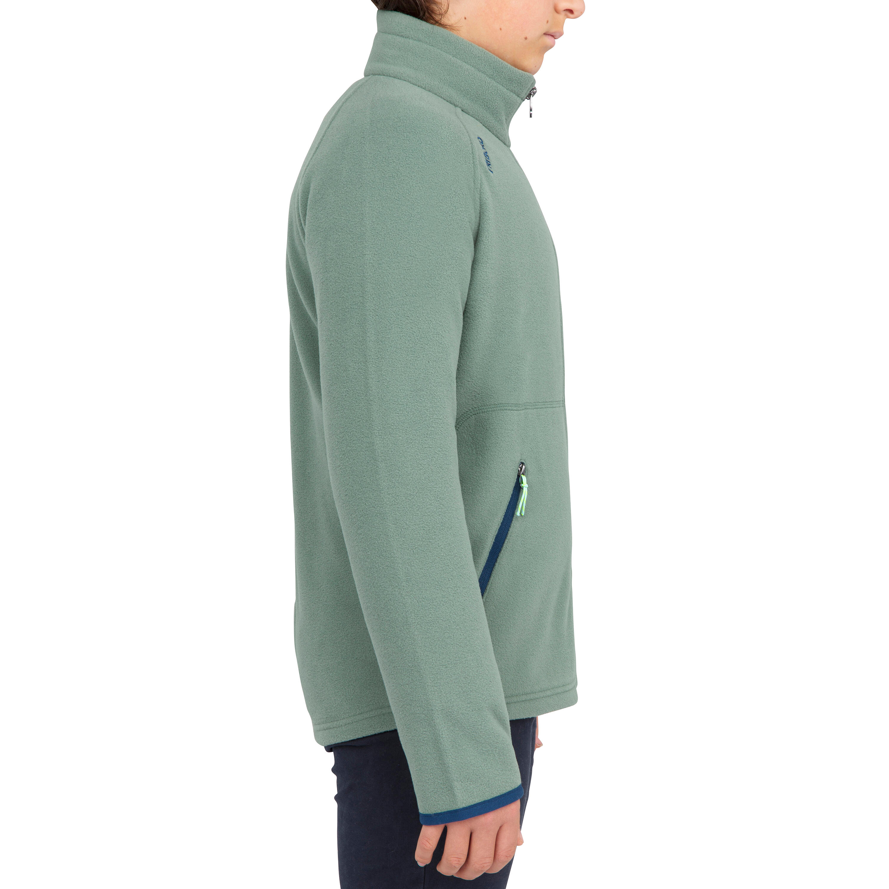 Kids warm fleece sailing jacket 100 - khaki 3/10