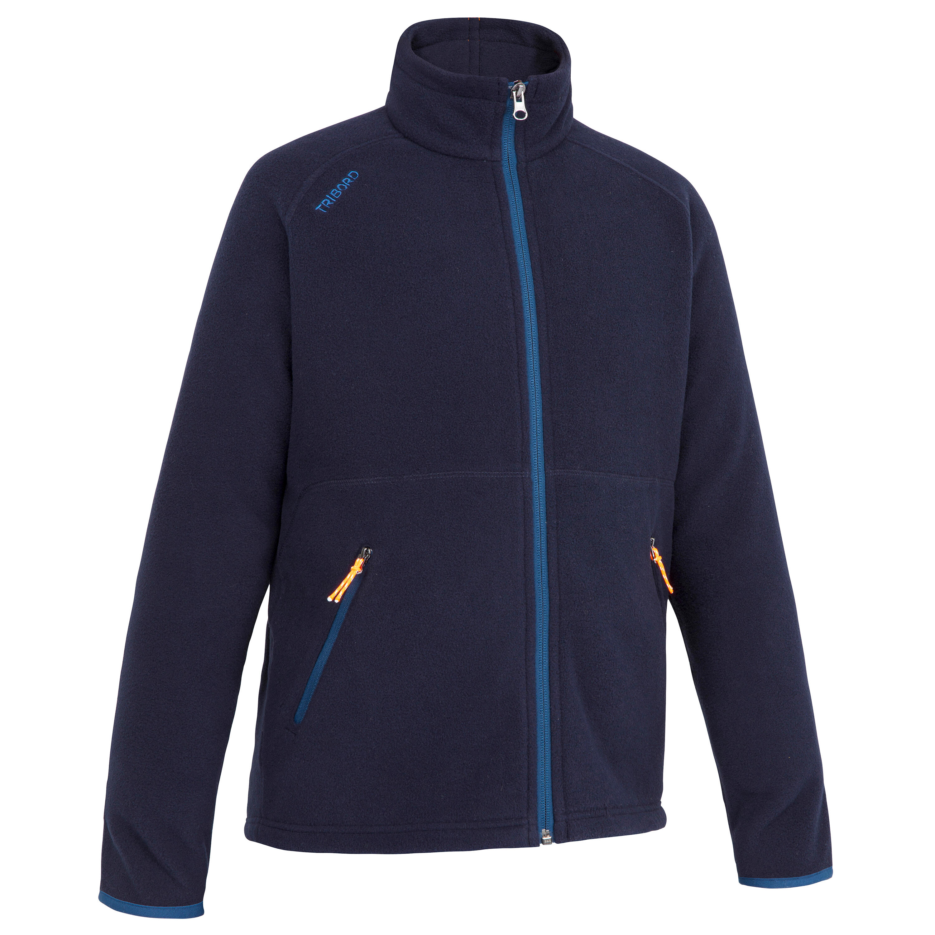 TRIBORD Kids warm fleece sailing jacket 100 - Navy blue
