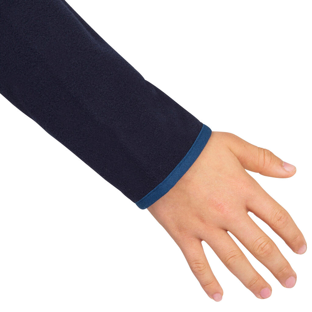Bērnu silta ekodizaina flīsa jaka burāšanai “100”, tumši zila
