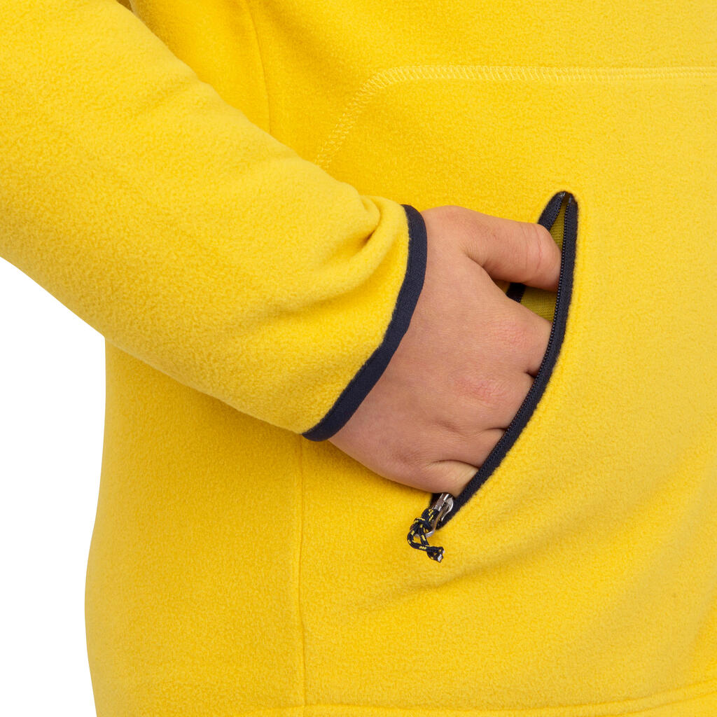 Kids warm eco-design fleece sailing jacket 100 - Yellow