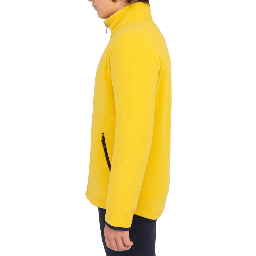 Kids warm eco-design fleece sailing jacket 100 - Yellow