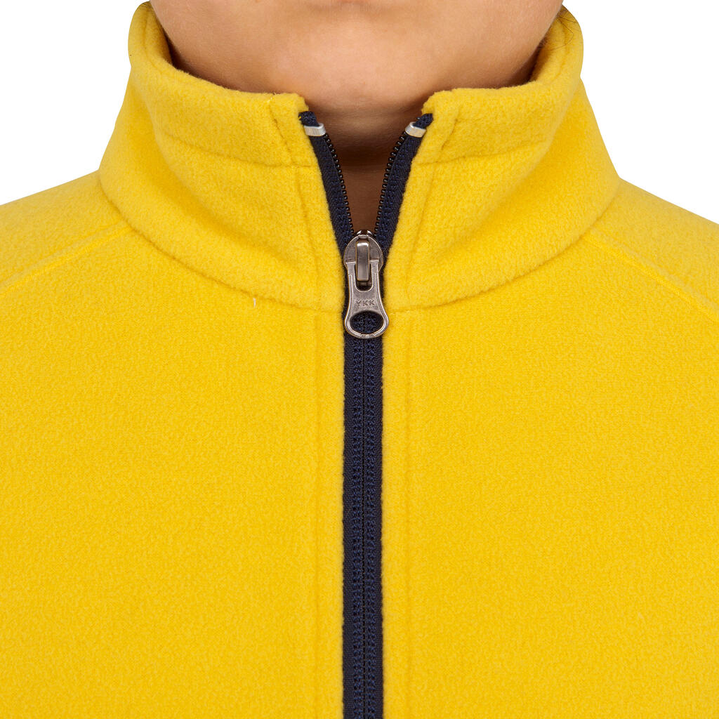 Kids warm eco-design fleece sailing jacket 100 - Yellow