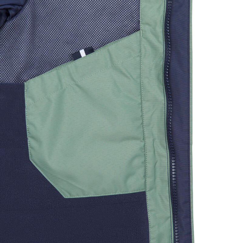 Dětská bunda na loď Sailing 100 hřejivá nepromokavá modro-khaki