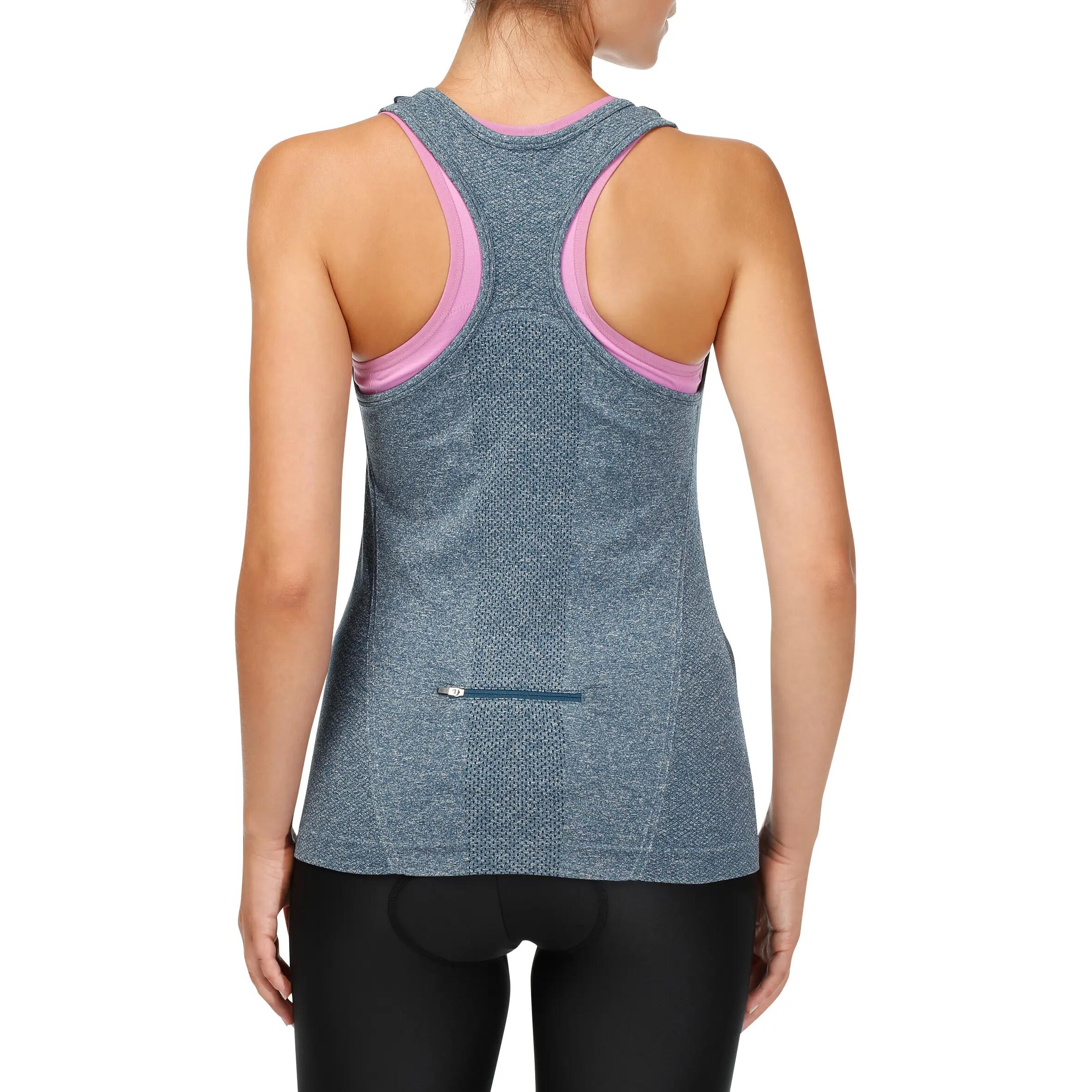 700 Women's Cycling Tank Top - Grey/Pink 4/16