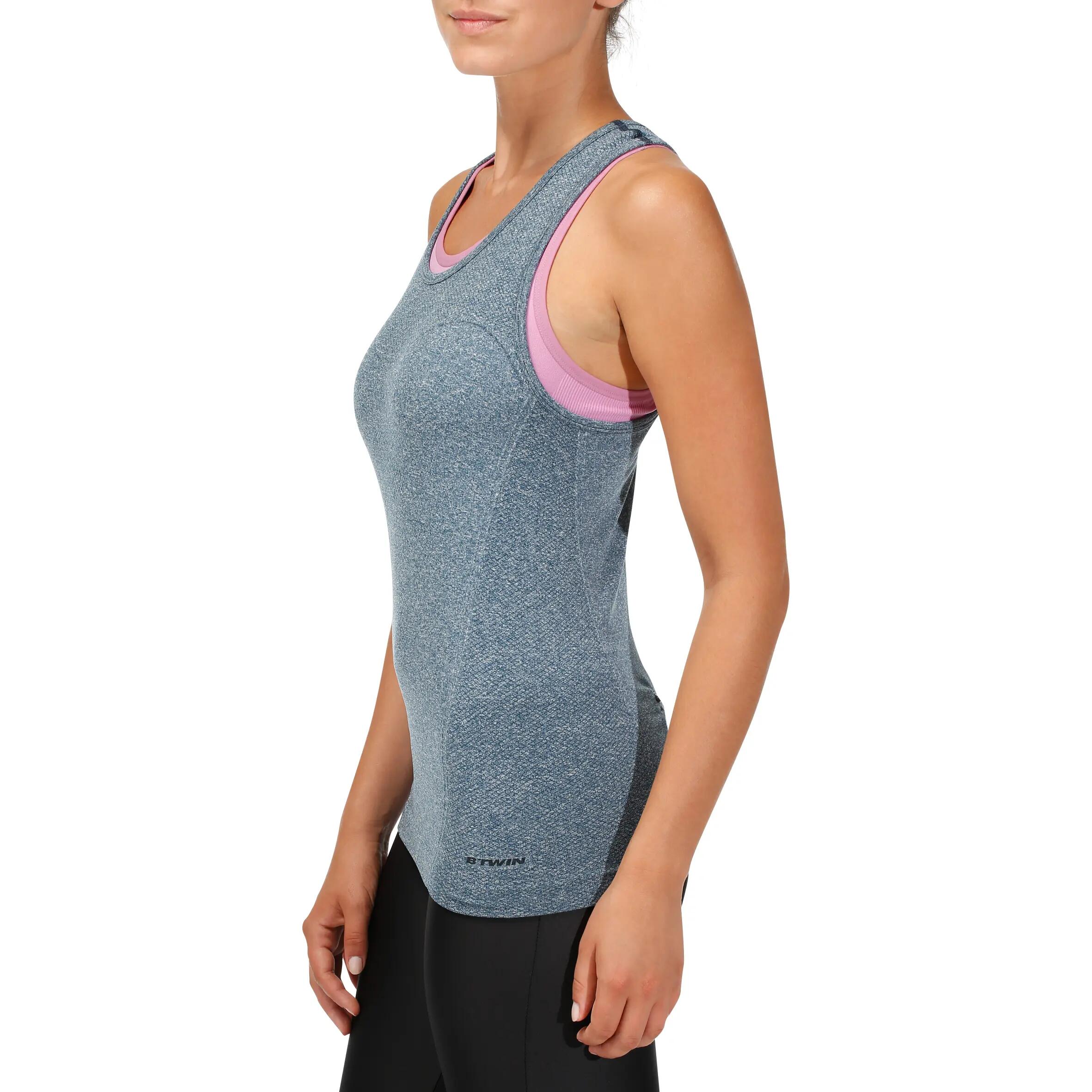 700 Women's Cycling Tank Top - Grey/Pink 5/16