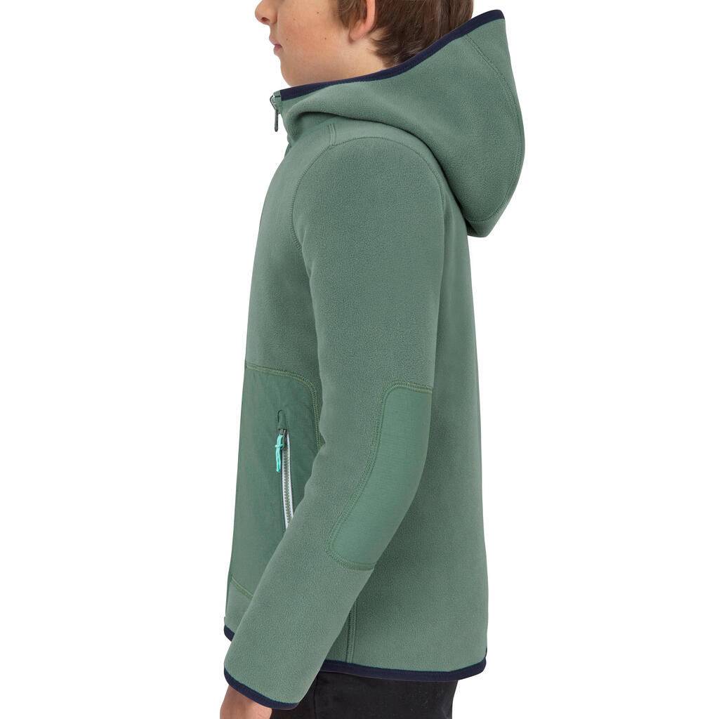 Kids' warm reversible sailing fleece 500 - Blue ocean navy