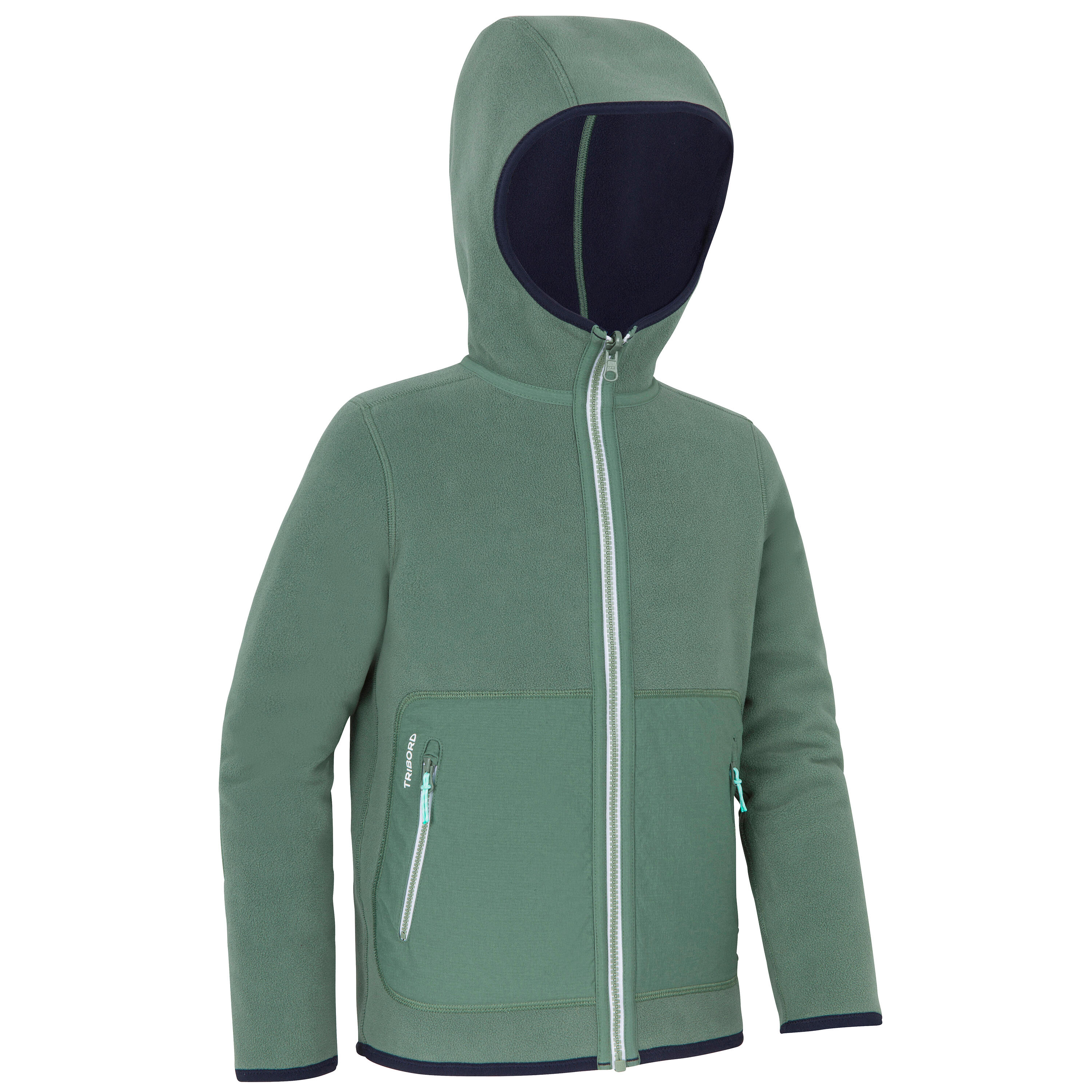 Decathlon | Pile vela bambino SAILING 500 double-face verde militare-blu |  Tribord