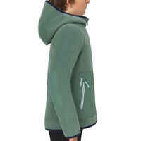 Kids' warm reversible sailing fleece 500 - khaki navy