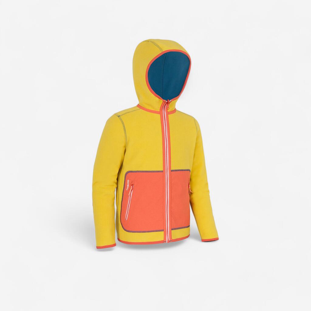 Kids' warm reversible sailing fleece 500 - yellow/blue/red