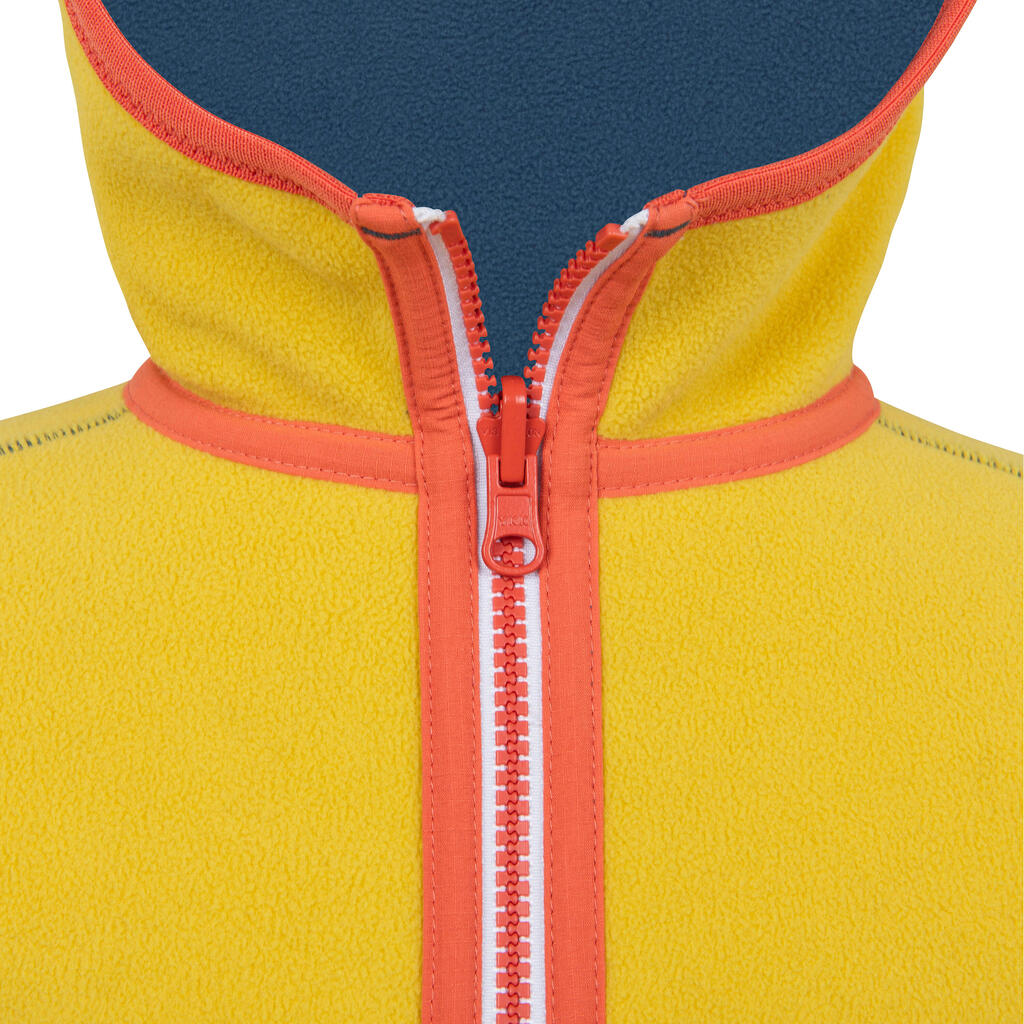 Kids' warm reversible sailing fleece 500 - Blue ocean navy