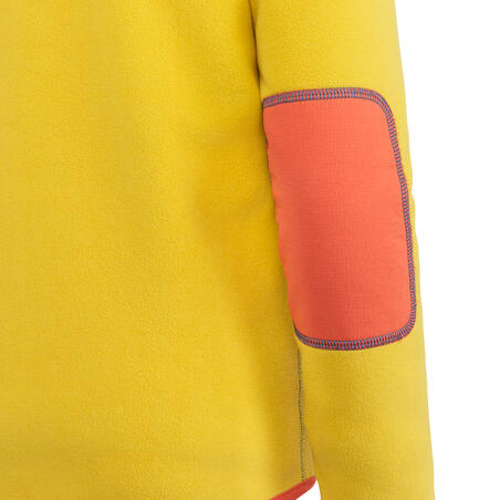 Флісова кофта дитяча 500 для вітрильного спорту двостороння жовта/синя/червона