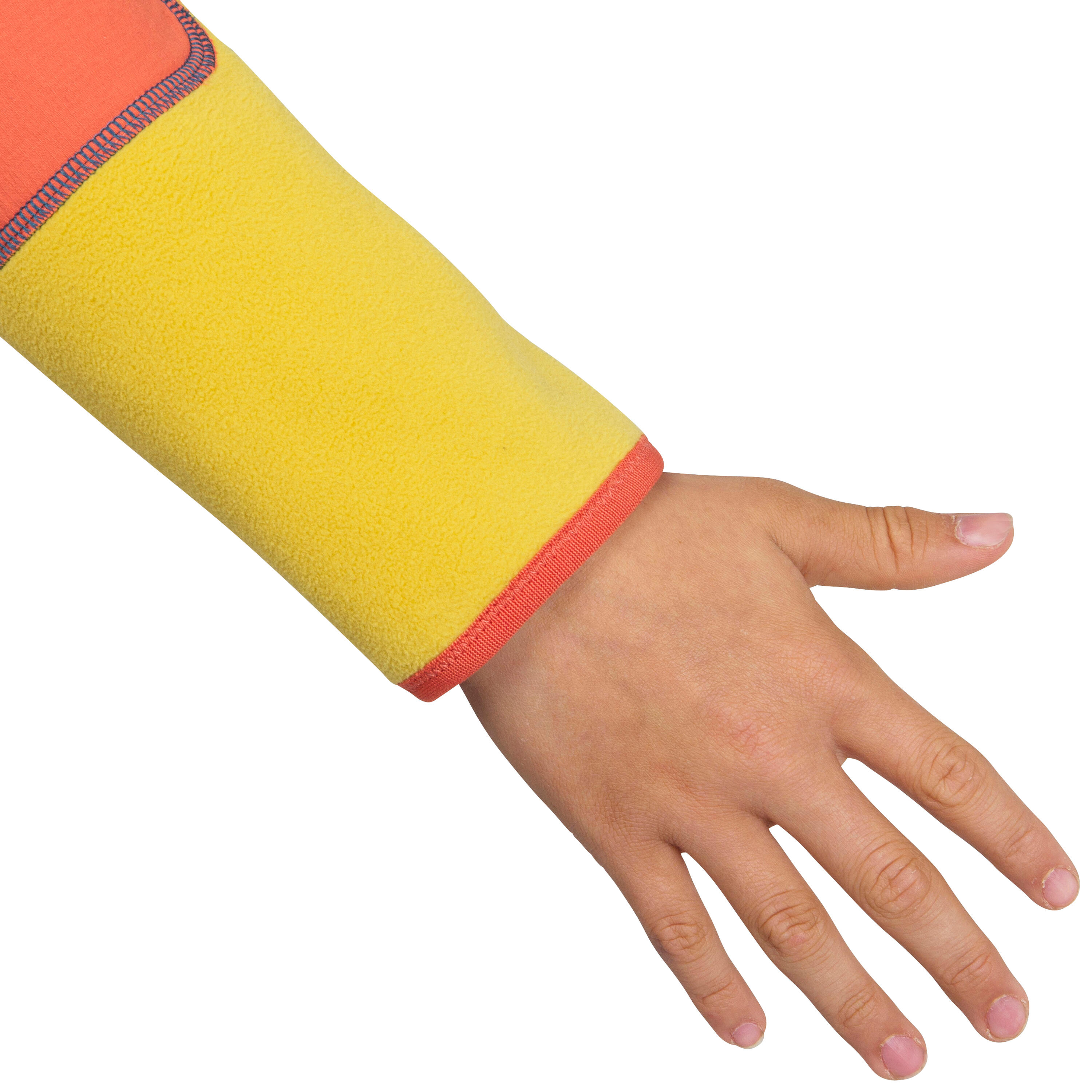 Kids' warm reversible sailing fleece 500 - Yellow/blue/red 9/13