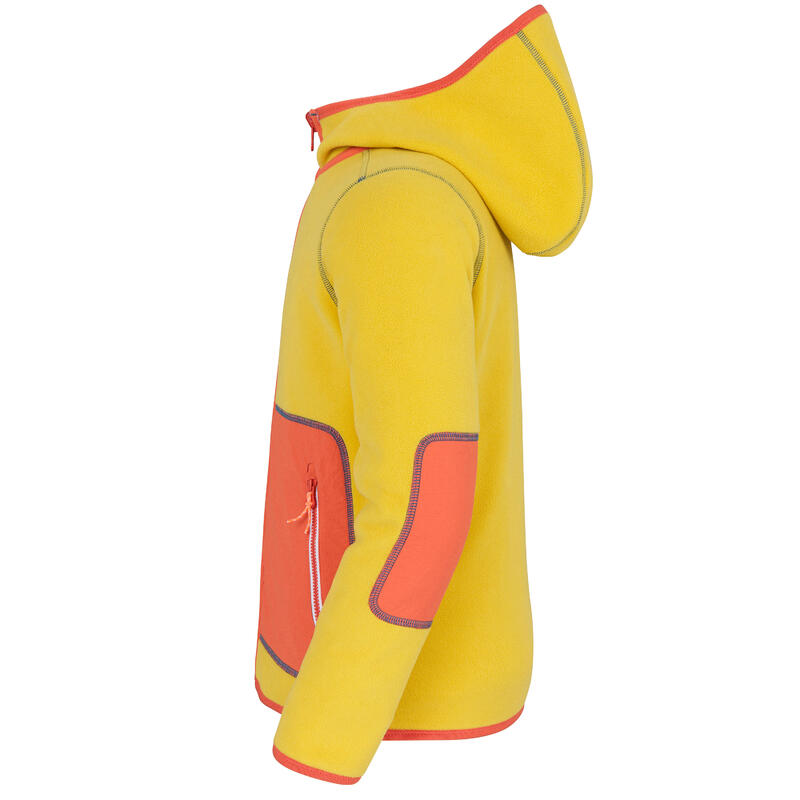 Veste polaire chaude réversible enfant Sailing 500 Jaune bleu rouge