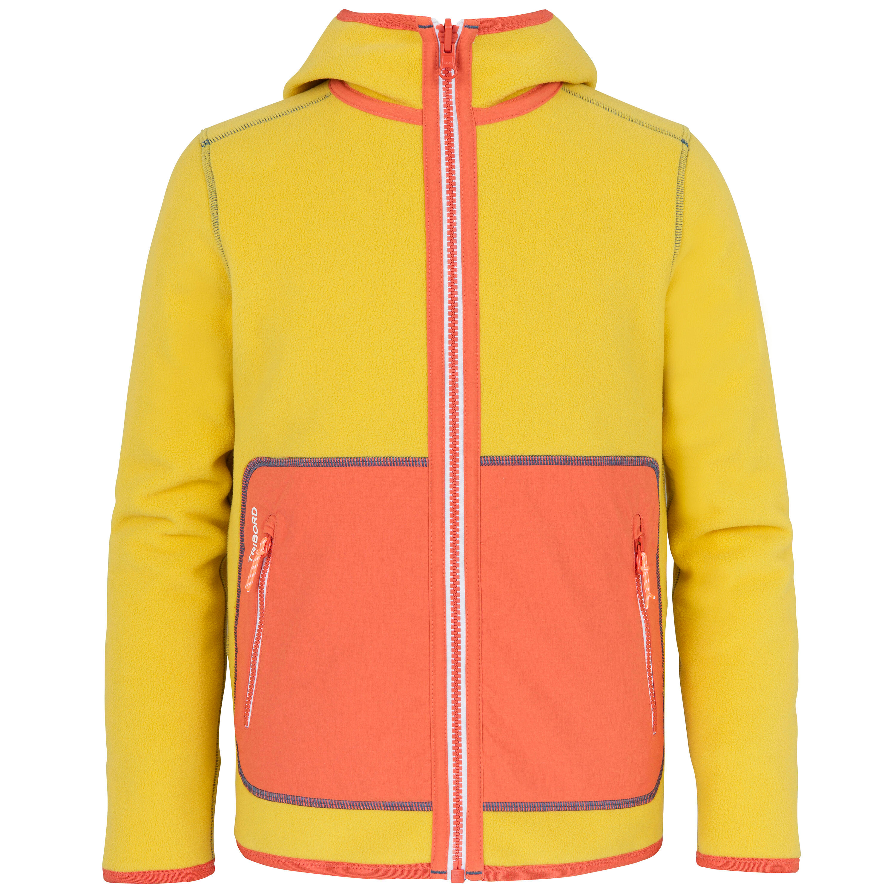 Kids' warm reversible sailing fleece 500 - Yellow/blue/red 3/13