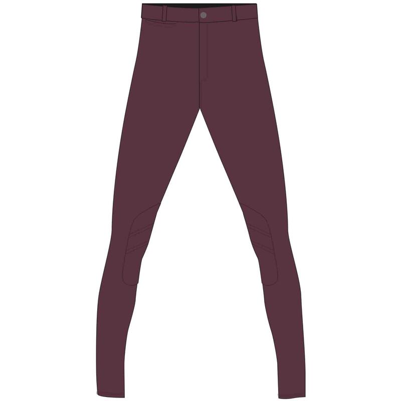 Reithose 140 Kniebesatz Kunstleder Kinder bordeaux