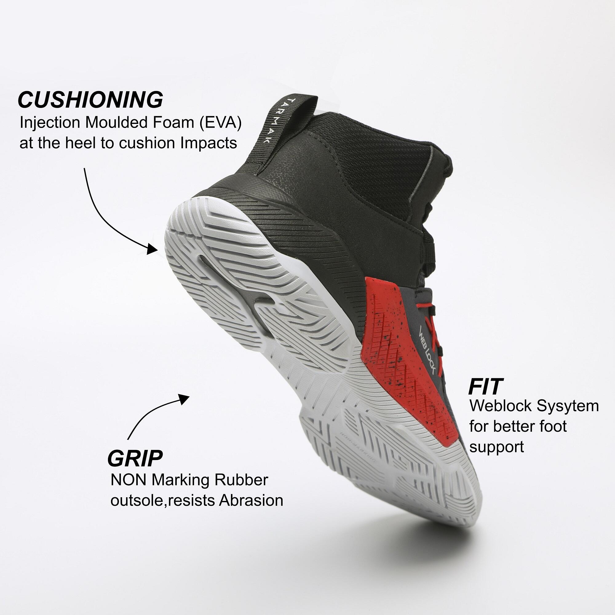 Zapatillas de baloncesto adulto Tarmak Protect 120 negras 3/7