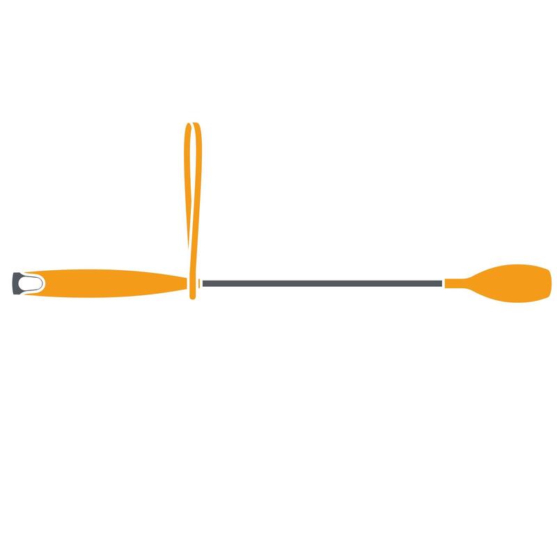 Springzweep 140 ruitersport effen oranje en marineblauw - 49 cm