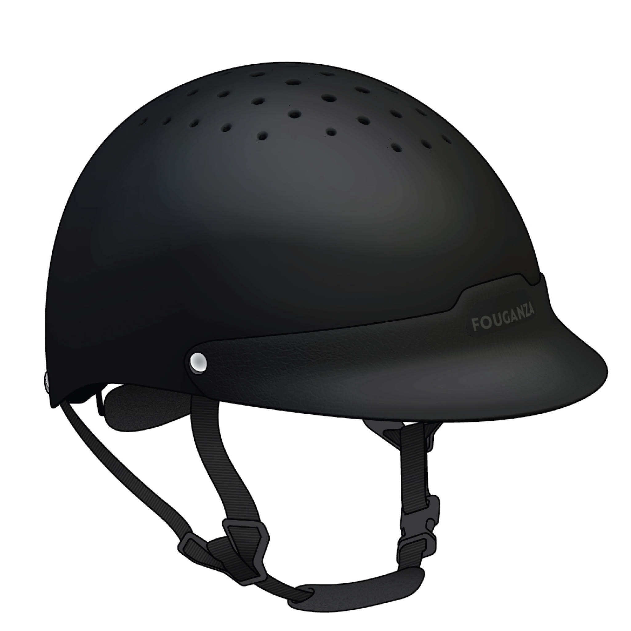 Horse Riding Helmet 100 Black graphite black Fouganza Decathlon