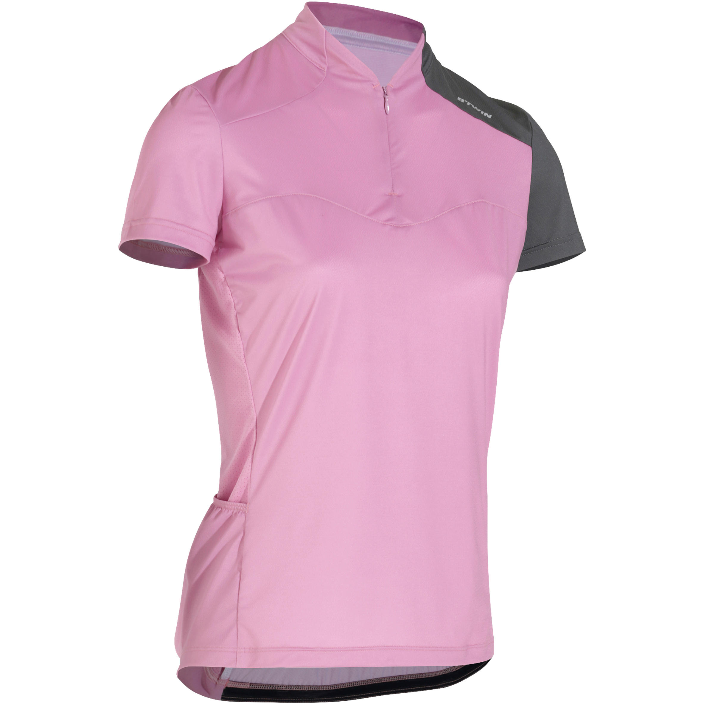 500 Women's Short Sleeve Cycling Jersey - Pink/Grey 1/8