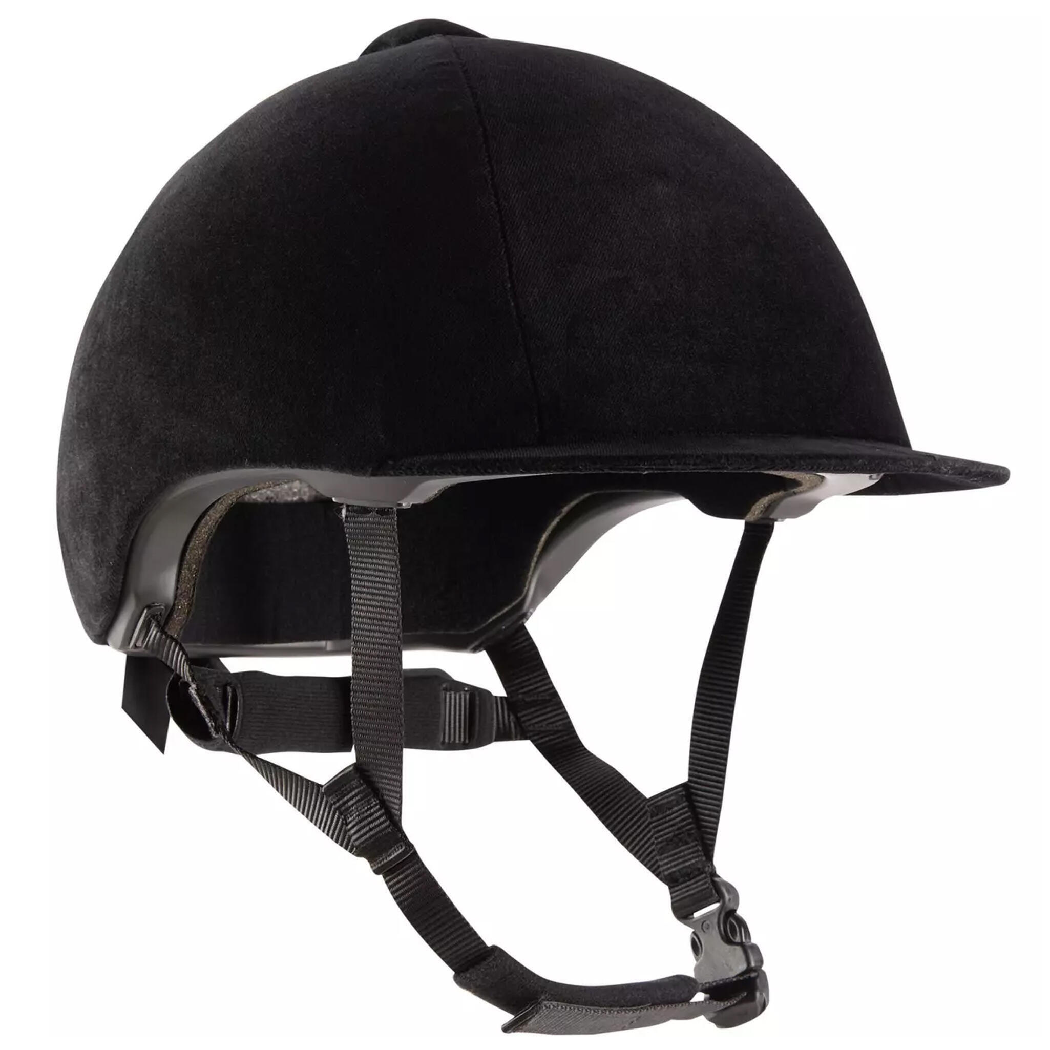 Adult/Kids' Horse Riding Helmet 140 - Black Velvet 4/4