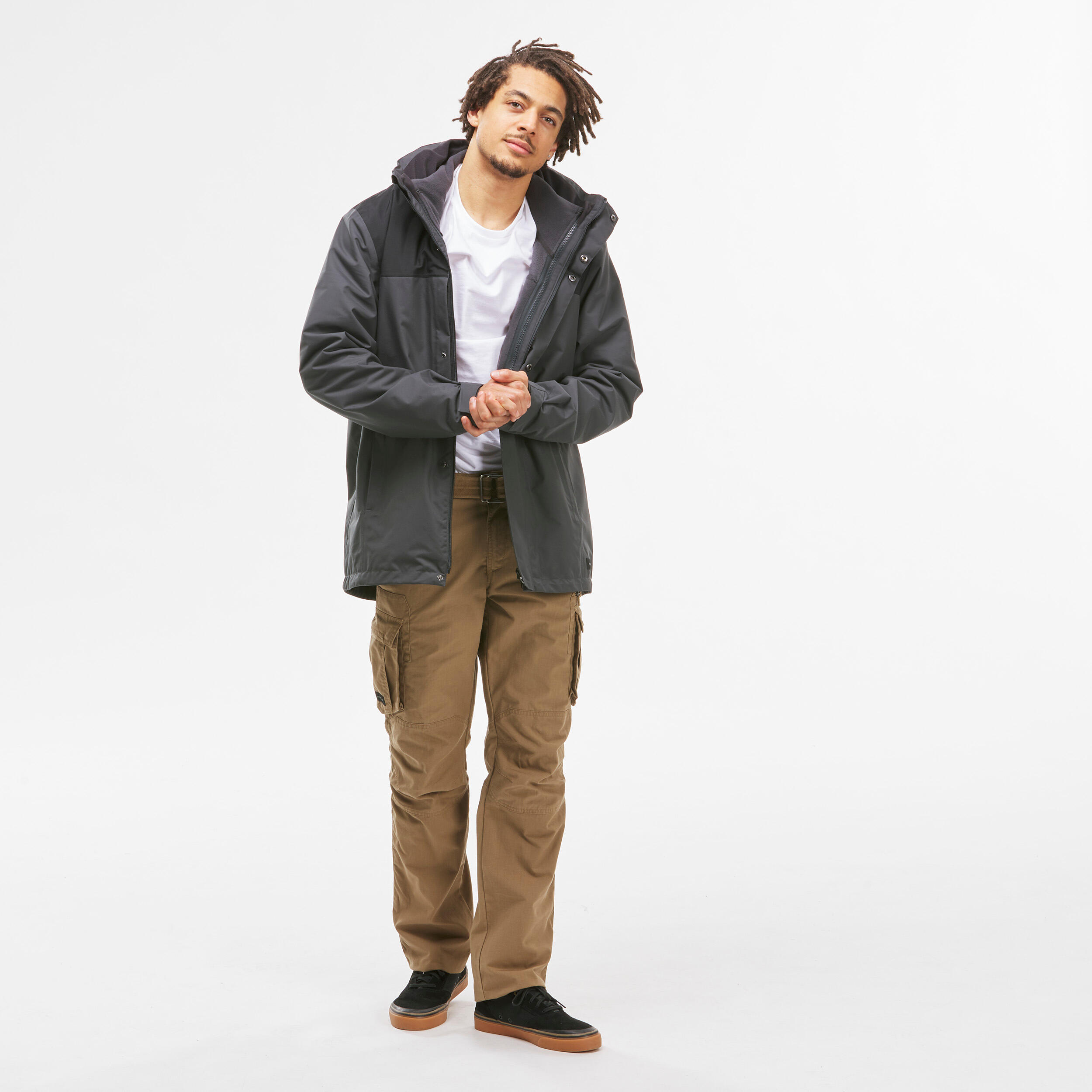 Chaqueta 3en1 de montaña y trekking impermeable Hombre Forclaz SH100 2/10