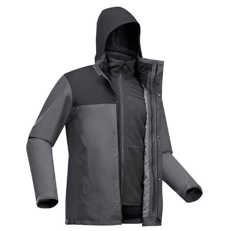 Куртка 3 в 1 непромокаемая для многодневного треккинга TRAVEL 100 0°C мужская