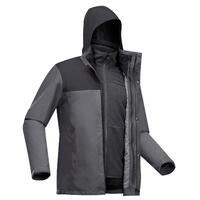 Siva muška 3-u-1 jakna za treking TRAVEL100 (0 °C)