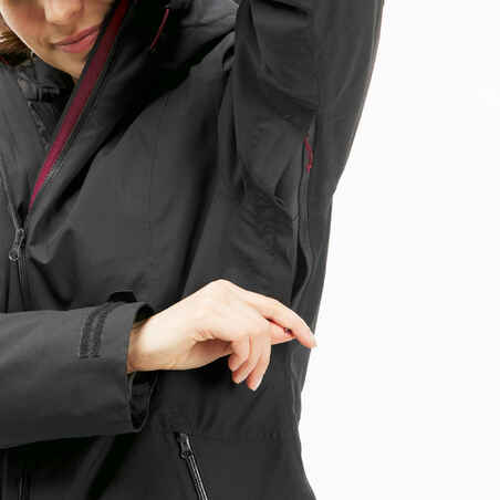 Chaqueta de montaña y trekking 3 en 1 impermeable Mujer Forclaz Travel 500