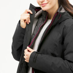 Women’s 3-in-1 waterproof winter hiking jacket - SH500 mountain - 10°C 