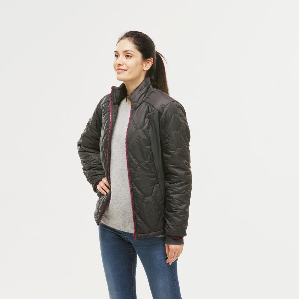 Chaqueta 3 usos en 1 de trekking de viaje para Mujer Forclaz Travel500 negro