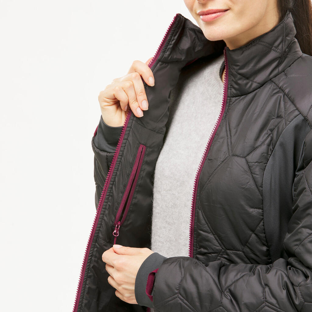 Chaqueta 3 usos en 1 de trekking de viaje para Mujer Forclaz Travel500 negro