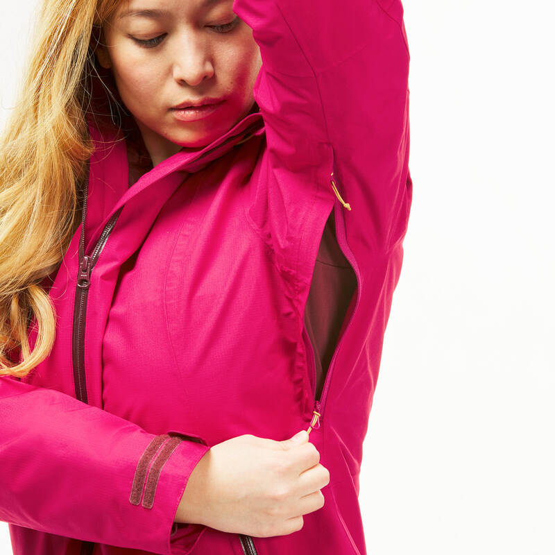 Chaqueta 3 usos en 1 de trekking de viaje para Mujer Forclaz Travel500  rosado - Decathlon