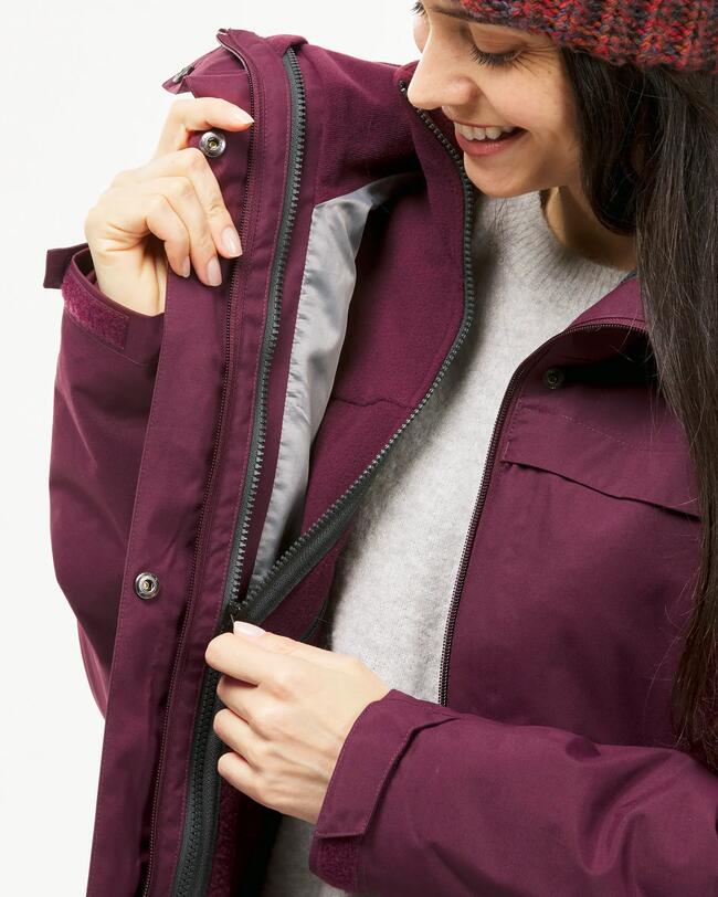 TRAVEL 100 3in1 JACKET W BURGUNDY