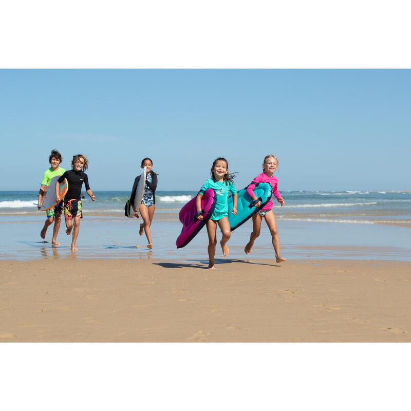 Licra Solar de Surf Criança Verde Turquesa Estampada