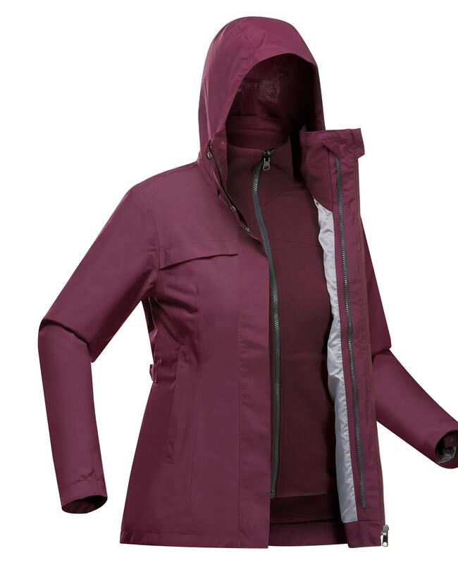 TRAVEL 100 3in1 JACKET W BURGUNDY